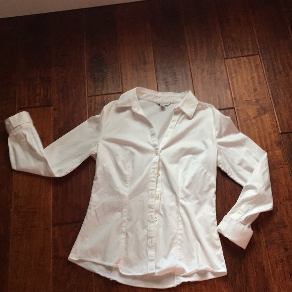 Banana Republic Fitted White Blouse